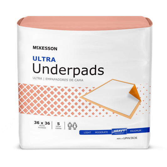 Mckesson Ultra Heavy Absorbency Underpad, 36 X 36 Inch, Sold As 5/Bag Mckesson Uphv3636