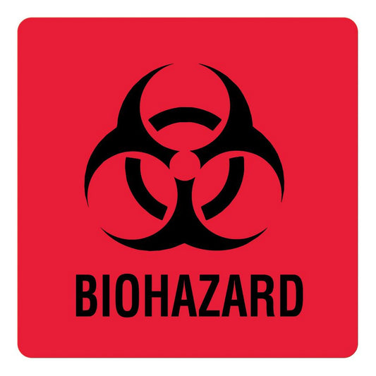 Ual™ Biohazard / Symbol Pre-Printed Label, 3 X 3 Inch, Sold As 20/Pack United Ulbh503