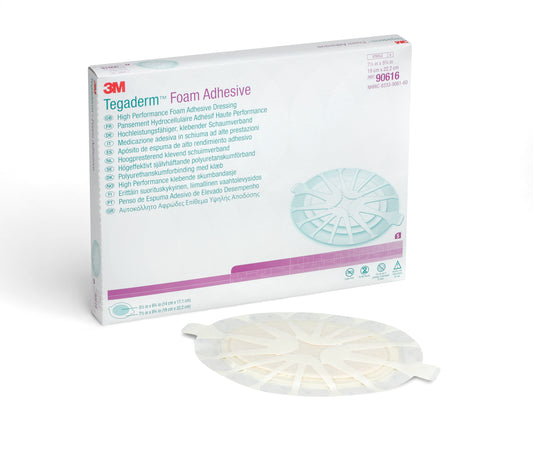 3M™ Tegaderm™ High Performance Adhesive With Border Foam Dressing, 7½ X 8¾ Inch Oval, Sold As 5/Box 3M 90616