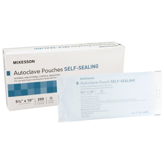 Mckesson Sterilization Pouch, 5¼ X 10 Inch, Sold As 200/Box Mckesson 16-6424