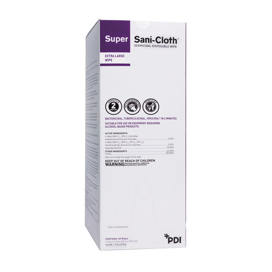 Super Sani-Cloth® Surface Disinfectant Wipe, X-Large Individual Packet, Sold As 50/Sleeve Professional U87295