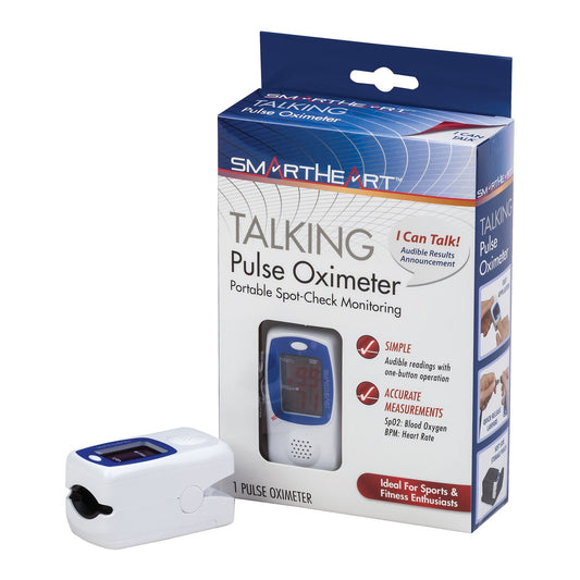 Smartheart Fingertip Pulse Oximeter, Talking Blood Oxygen Saturation Monitor, Sold As 24/Case Veridian 11-50L