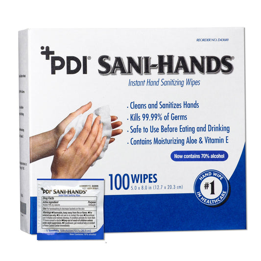 Sani-Hands Hand Sanitizing Wipes, Ethyl Alcohol, Unscented, 5 X 8 Inch, Sold As 1000/Case Professional D43600