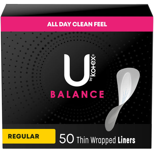 Liner, Panty Kotex U Barely There Wrapped (50/Bx), Sold As 50/Box Kimberly 03600042489