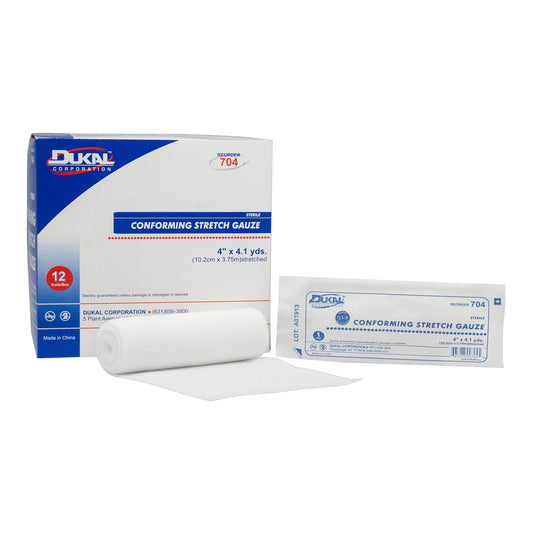 Dukal™ Sterile Conforming Bandage, 4 Inch X 4-1/10 Yard, Sold As 12/Bag Dukal 704