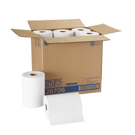 Pacific Blue Basic™ White Paper Towel, 7-7/8 Inch X 350 Foot, 12 Rolls Per Case, Sold As 12/Case Georgia 28706