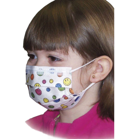 Precept® Medical Products Pediatric Procedure Mask, Happy Face Print, Sold As 75/Box Aspen 15150