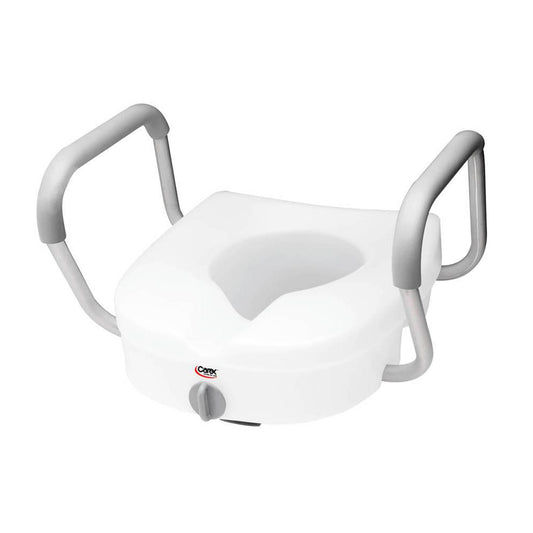 Carex® E-Z Lock™ Raised Toilet Seat With Armrests, Sold As 1/Each Apex-Carex Fgb311C0 0000