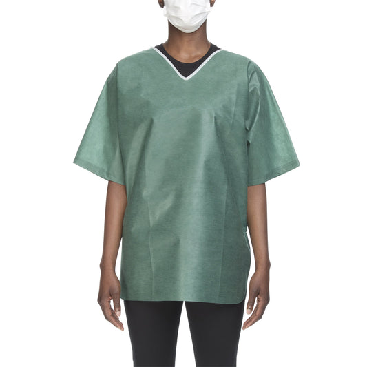 Shirt Scrub Grn Lg 30/Cs Nonwoven 42-44", Sold As 30/Case Graham 62213