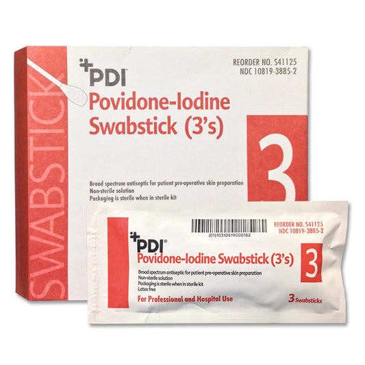 Pdi® Pvp Iodine Prep Swabsticks, Sold As 25/Box Professional S41125