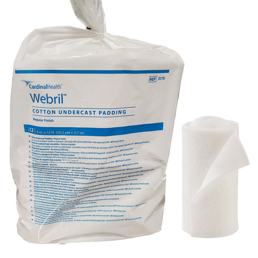 Webril™ Undercast Cotton Cast Padding, Nonsterile, 4 Inch X 4 Yard, Sold As 72/Case Cardinal 3175-