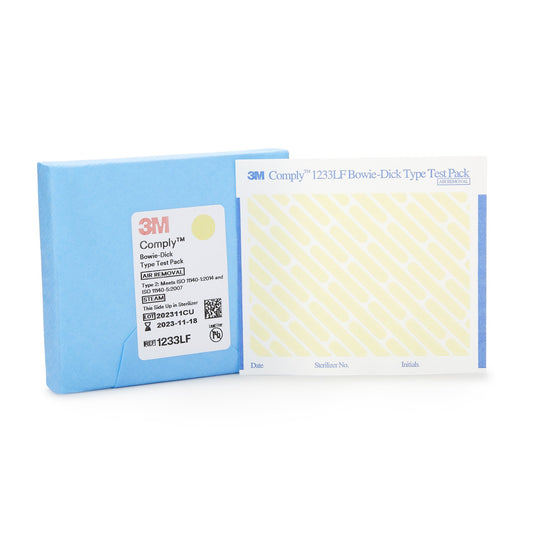 3M Comply Sterilization Bowie-Dick Test Pack, Type 2, Steam, 270° To 273°F, Disposable, Lead-Free, Sold As 30/Case 3M 1233Lf
