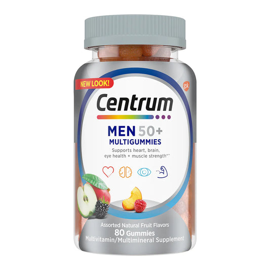 Centrum Men 50+ Multigummies Assorted Natural Fruit Flavors, Sold As 1/Bottle Glaxo 30573128676