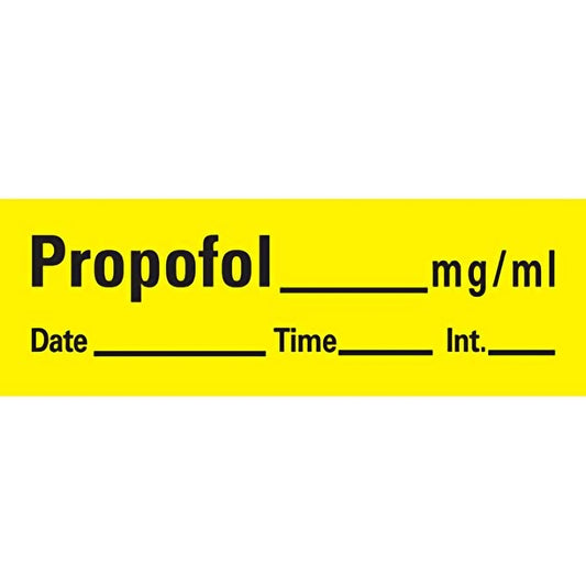 Barkley® Drug Label, Propofol_Mg/Ml Date_Time_Int_, Sold As 1/Roll Precision An-27