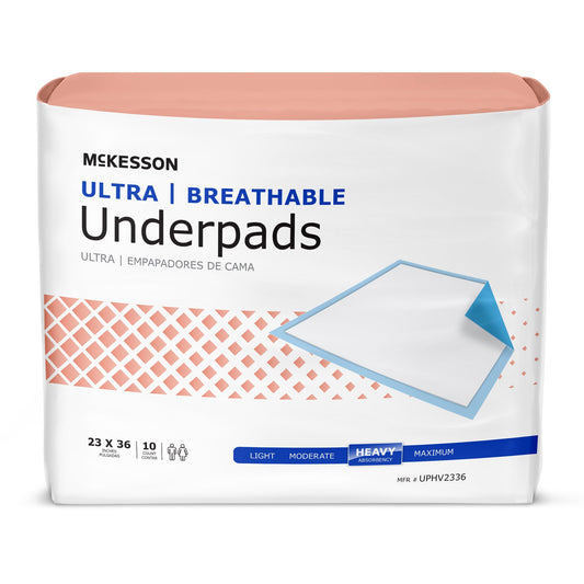 Mckesson Ultra Breathable Heavy Absorbency Low Air Loss Underpad, 23 X 36 Inch, Sold As 60/Case Mckesson Uphv2336