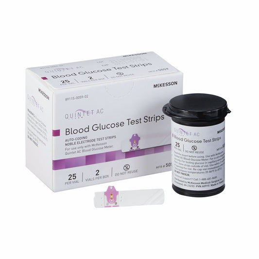 Quintet Ac® Blood Glucose Test Strips, Sold As 1/Box Mckesson 5059