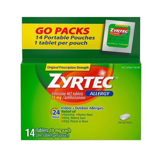 Zyrtec® 24 Hour 10 Mg Tablets, Sold As 1/Box Johnson 30312547204324