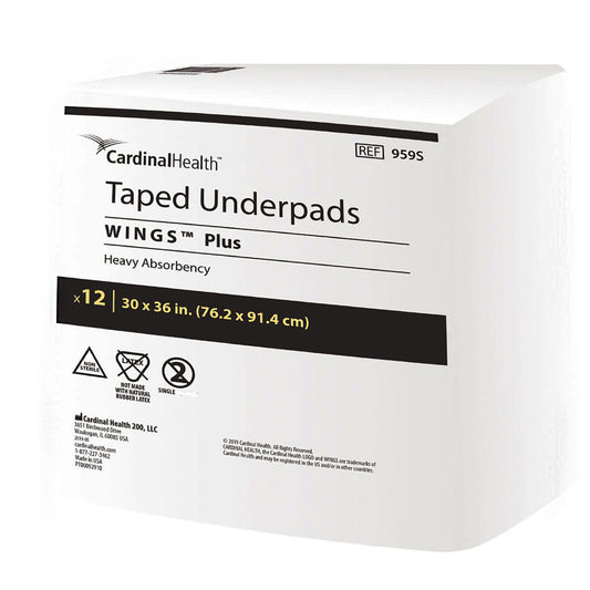 Wings™ Specialty Heavy Absorbency Underpad, 30 X 36 Inch, Sold As 12/Bag Cardinal 959S