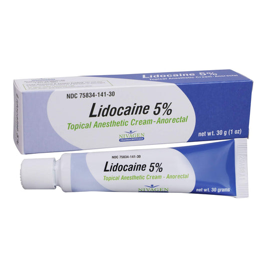 Lidocaine, Crm Anorectal 5% 30Gm, Sold As 1/Each Nivagen 75834014130