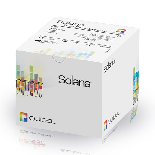Solana® Strep Complete Group A B-Hemolytic Streptococcus And Pyogenic Group C/G Strep Molecular Diagnostic Respiratory Test Kit, Sold As 1/Kit Quidel 