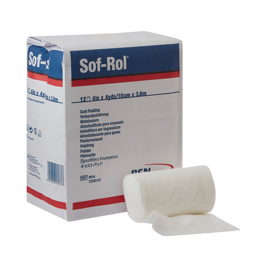 Sof-Rol® White Rayon Undercast Cast Padding, 4 Inch X 4 Yard, Sold As 12/Bag Bsn 9034