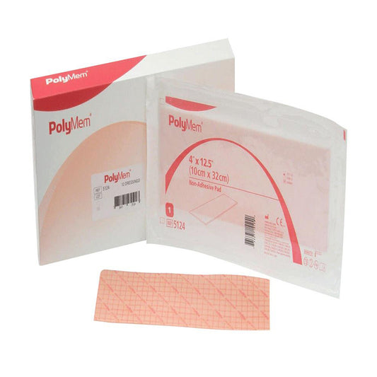 Polymem® Nonadhesive Without Border Foam Dressing, 4 X 12½ Inch, Sold As 12/Box Ferris 5124