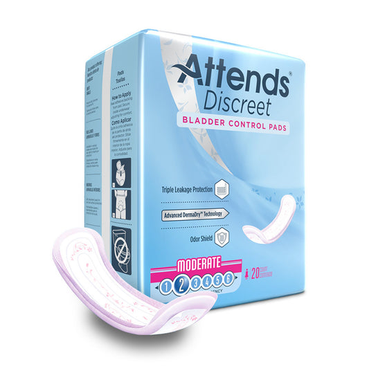 Attends® Discreet Women'S Moderate Bladder Control Pad, 10½-Inch Length, Sold As 200/Case Attends Adpmod