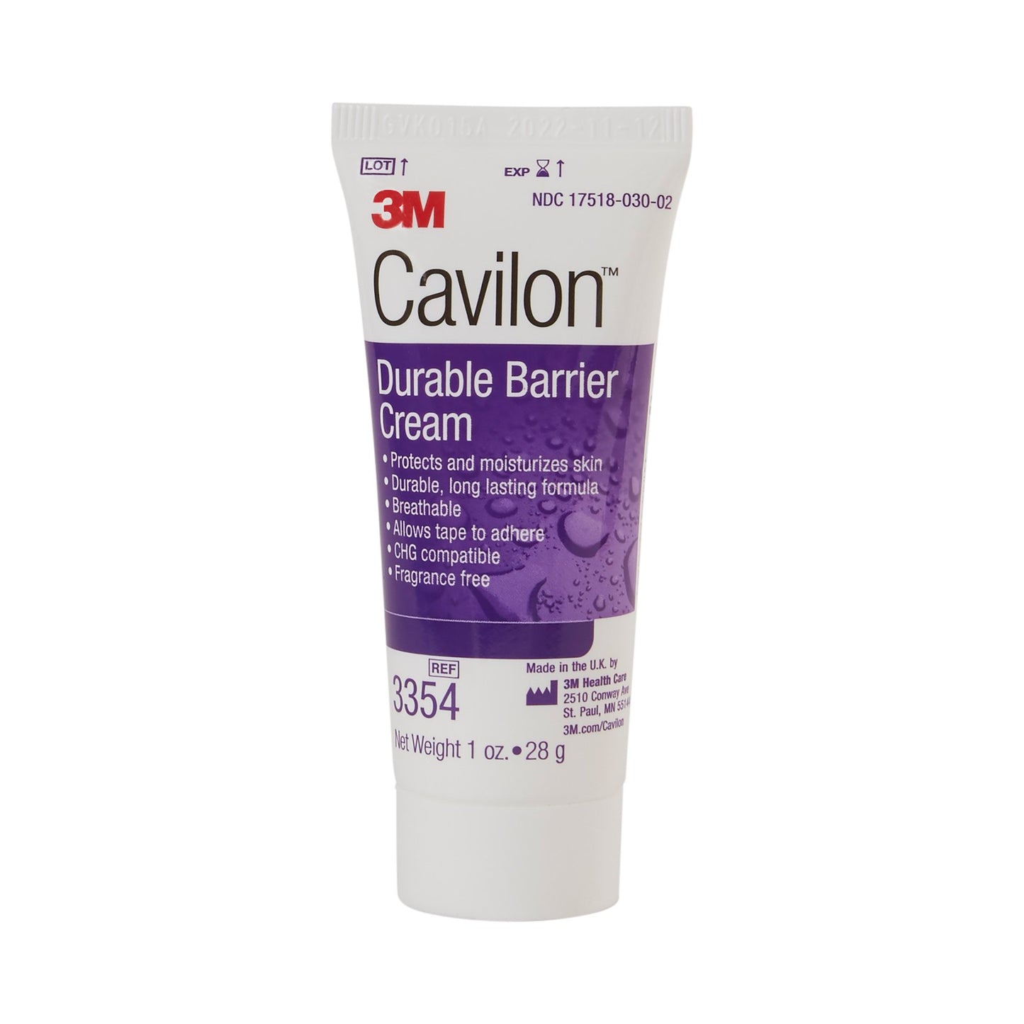 3M Cavilon Skin Protectant, Unscented Cream, 28 Gram Tube, Sold As 1/Each 3M 3354