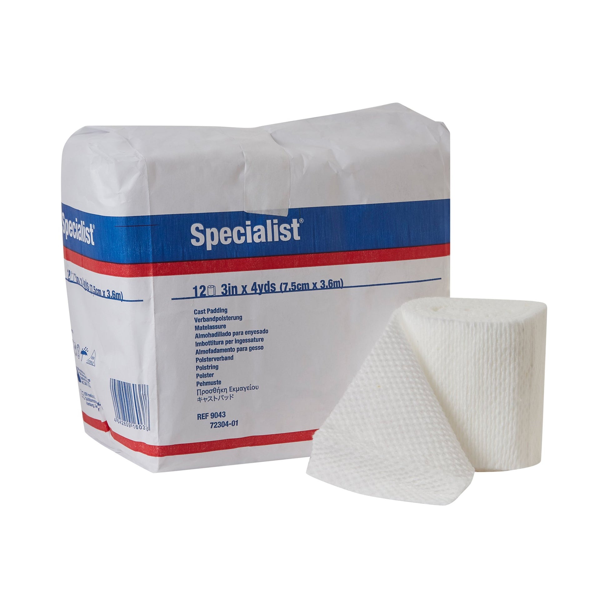Specialist® White Cotton / Rayon Undercast Cast Padding, 3 Inch X 4 Yard, Sold As 72/Case Bsn 9043