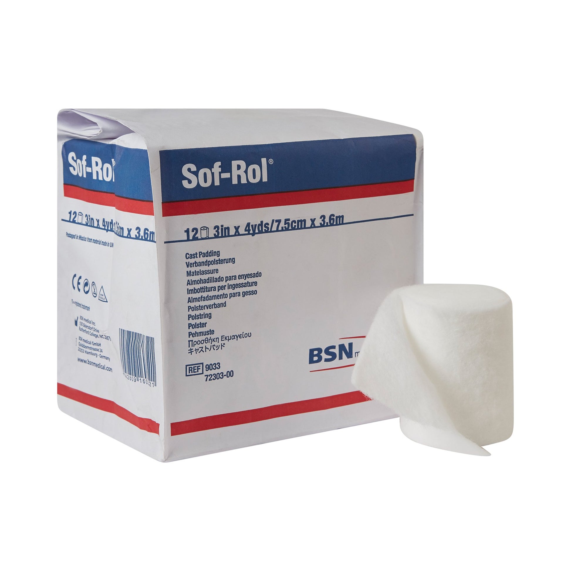 Sof-Rol® White Rayon Cast Padding, 3 Inch X 4 Yard, Sold As 12/Bag Bsn 9033
