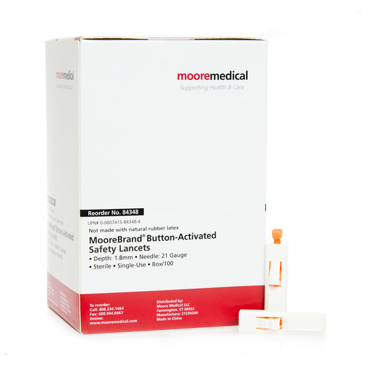 Moorebrand Push Button Activation Lancet, Sold As 100/Box Mckesson 84348