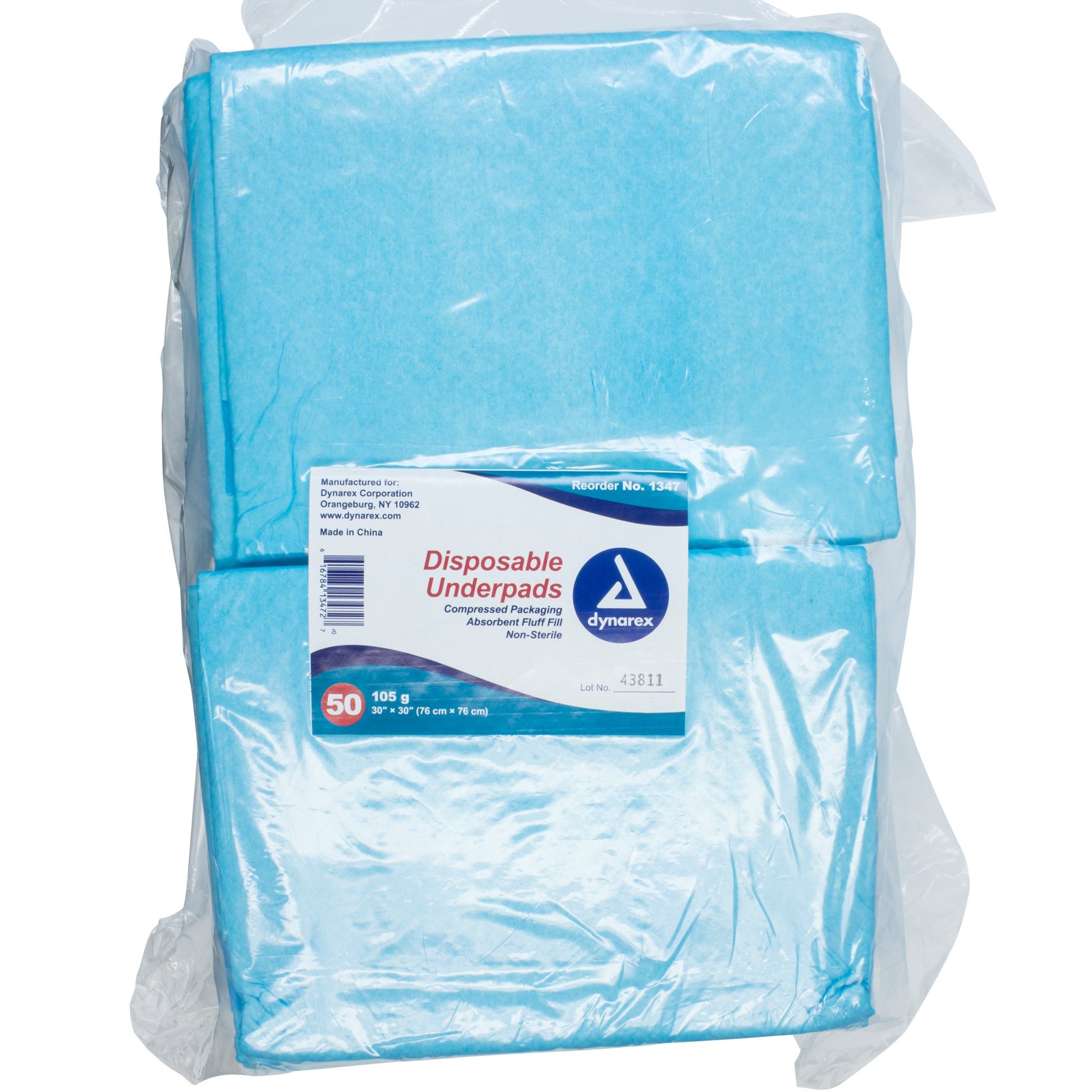 Dynarex® Absorbent Fluff Fill Underpad, 30 X 30 Inch, Sold As 50/Pack Dynarex 1347