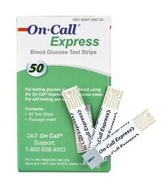 On Call® Express Blood Glucose Test Strips, Sold As 1/Vial Acon 755729