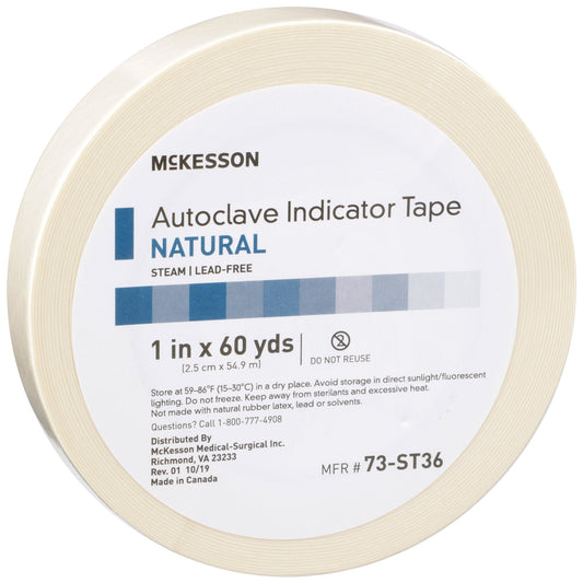 Mckesson Steam Indicator Tape, 1 Inch X 60 Yard, Sold As 18/Case Mckesson 73-St36