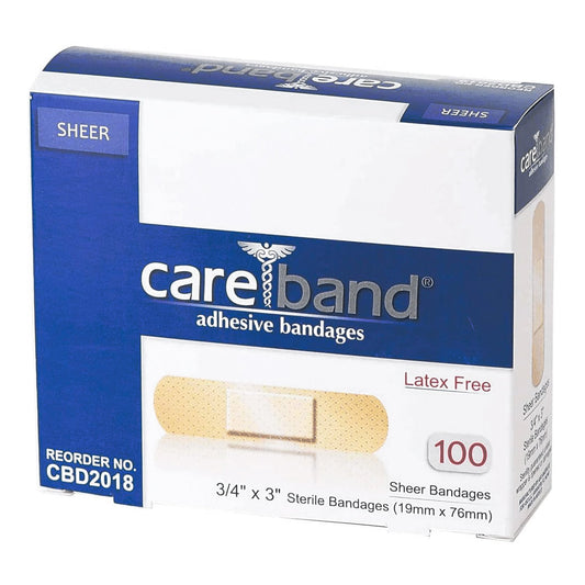 Careband™ Sheer Adhesive Strip, 3/4 X 3 Inch, Sold As 1200/Case Aso Cbd2018-012-000