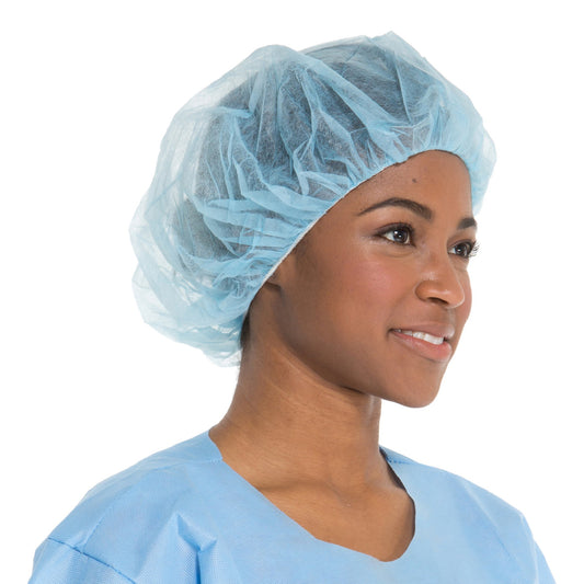 Halyard Bouffant Cap, X-Large, Blue, Sold As 100/Pack O&M 69803