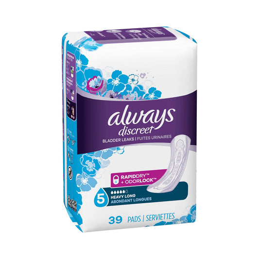 Always® Discreet Maximum Incontinence Liner, Long Length, Sold As 39/Pack Procter 10037000887307