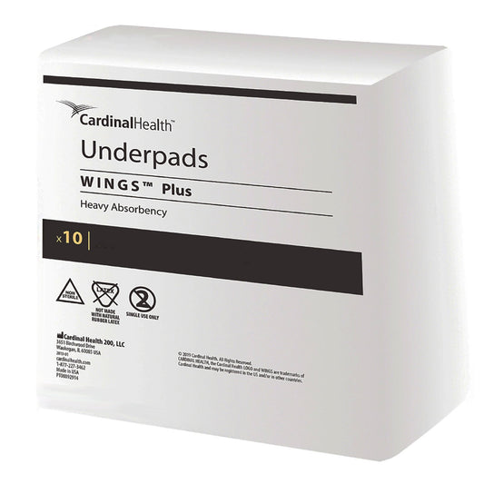 Wings Plus Underpads, Disposable, Heavy Absorbency, Beige, 30 X 30 Inch, Sold As 80/Case Cardinal 9173