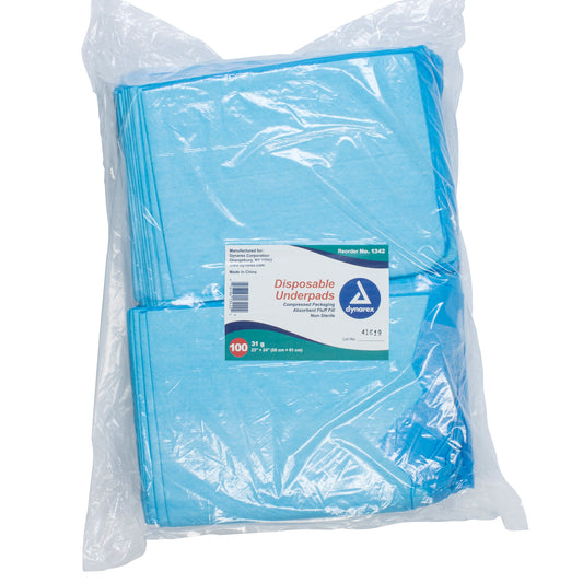 Dynarex® Absorbent Fluff Fill Underpad, 23 X 24 Inch, Sold As 100/Pack Dynarex 1342