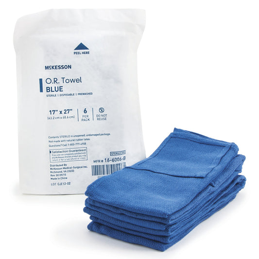 Mckesson Sterile Blue O.R. Towel, 17 X 27 Inch, Sold As 12/Case Mckesson 16-6006-B