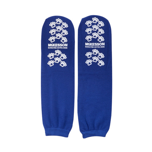 Mckesson Terries™ Adult Slipper Socks, Bariatric / X-Wide, Royal Blue, Sold As 1/Pair Mckesson 40-1099-001