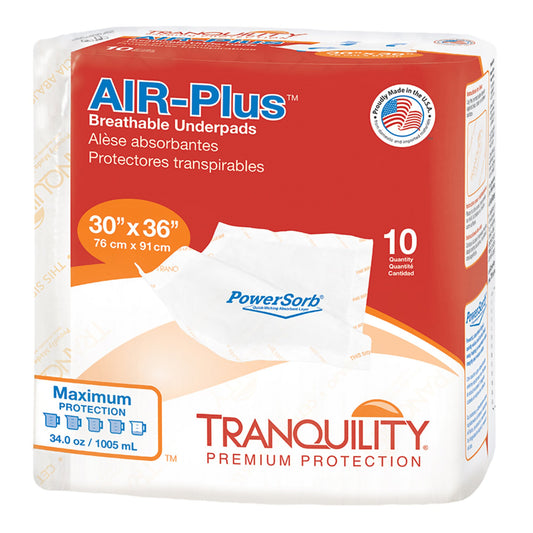 Tranquility® Air-Plus™ Low Air Loss Underpad, 30 X 36 Inch, Sold As 10/Bag Principle 2710