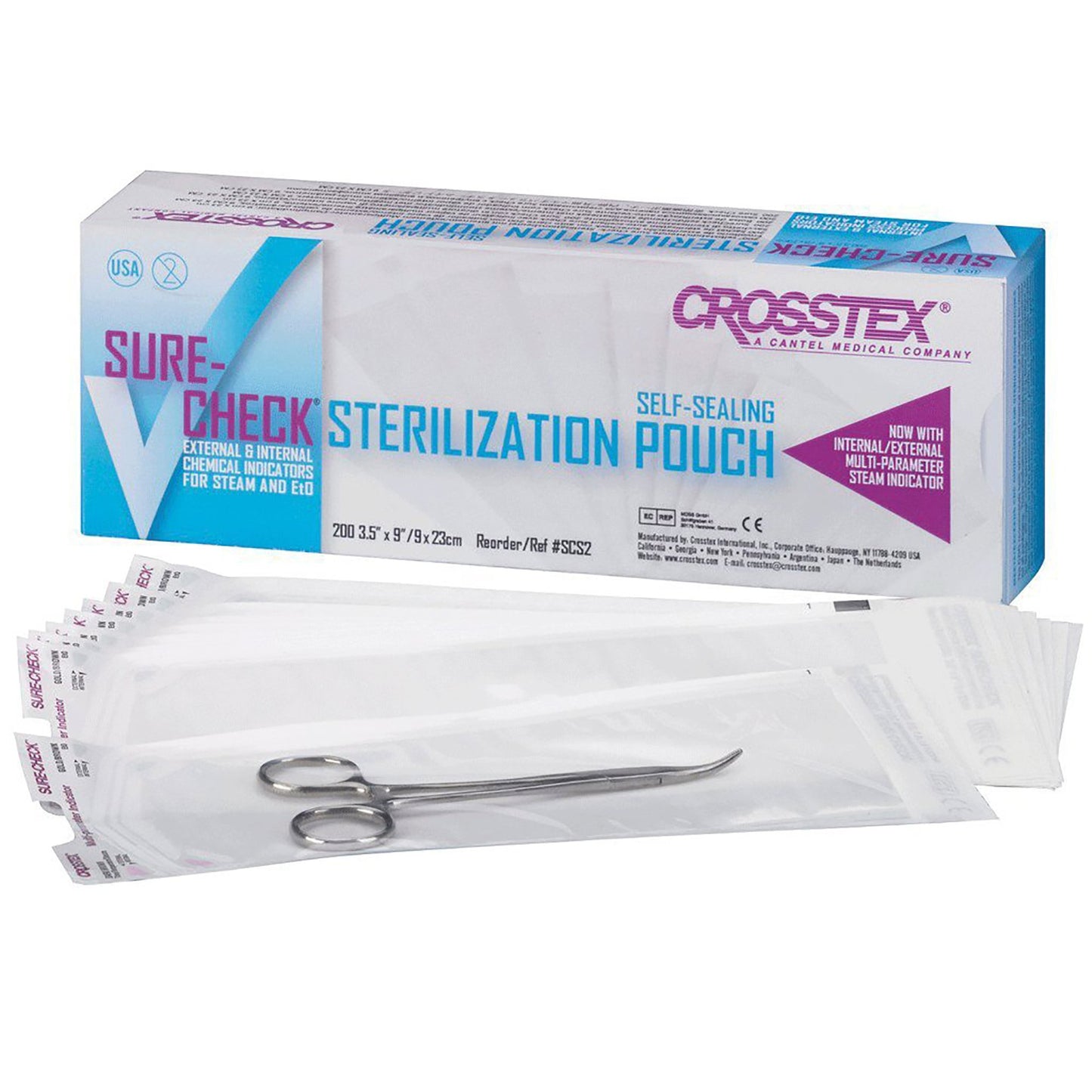 Sure-Check® Sterilization Pouch, 3½ X 9 Inch, Sold As 200/Box Crosstex Scs2-Moore