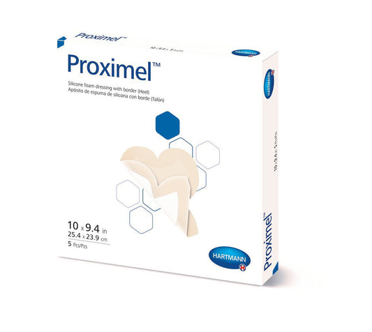 Proximel® Adhesive With Border Silicone Foam Dressing, 9-2/5 X 10 Inch, Sold As 5/Box Hartmann 14800000